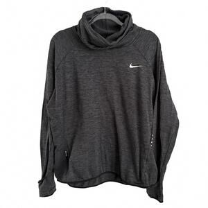 Nike | Women’s Black Gray Marled Cowl Neck Thin Running Long Sleeve Layer Sz 1X